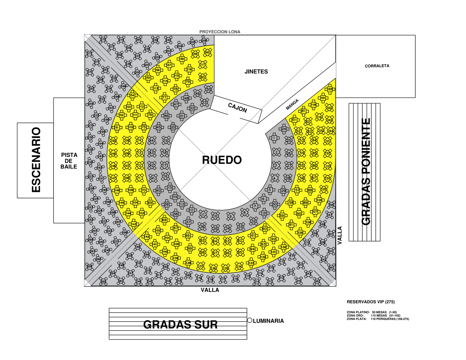 Croquis de reservados VIP